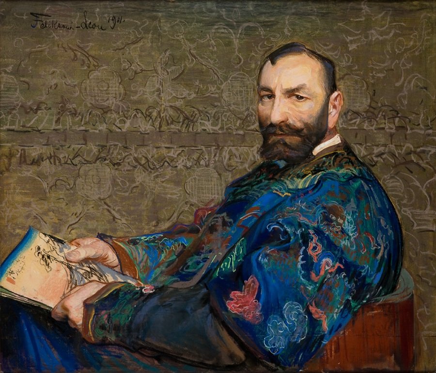 Portrait de Feliks Jasienski en caftan bleu | Estampe d'art