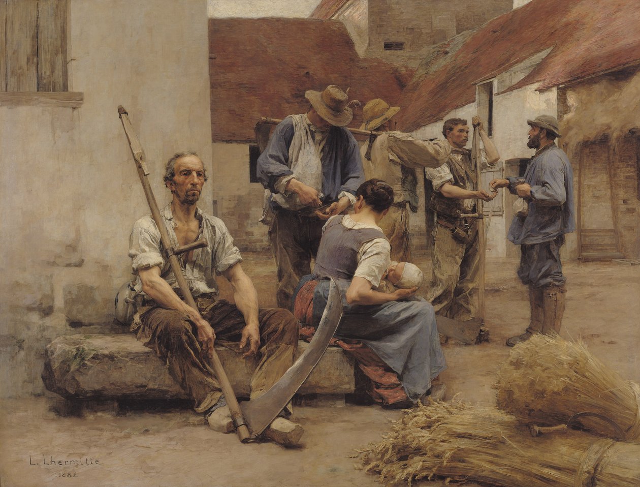 Payer les moissonneurs, 1882 - Leon Augustin Lhermitte