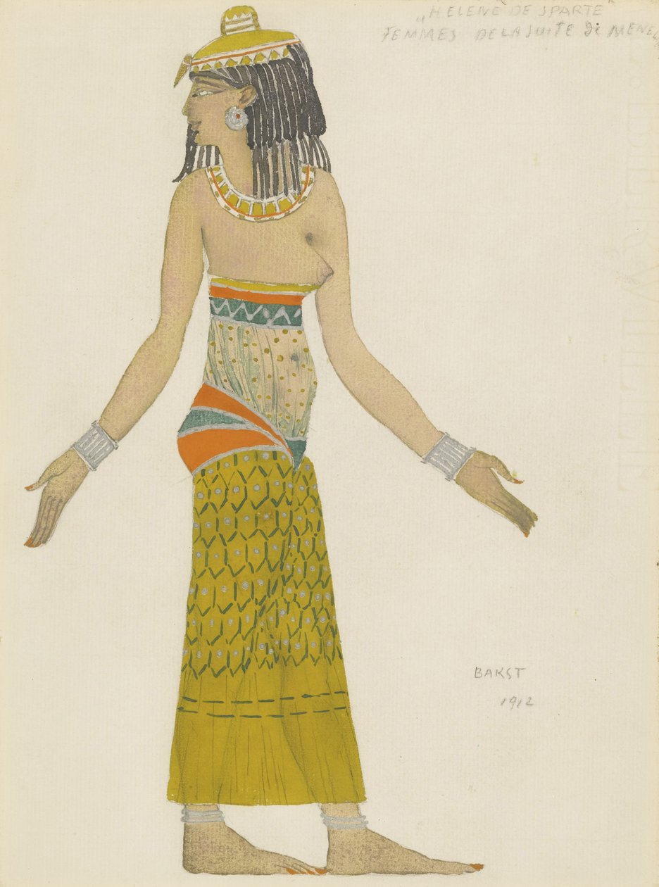 Conception de costume pour le ballet Hélène de Sparte par E. Verhaeren et D. de Séverac - Leon Bakst