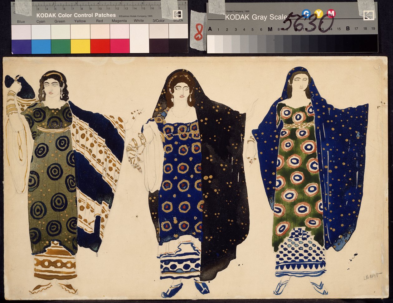 Costumes de femme pour le drame Oedipe à Colone de Sophocle - Leon Bakst