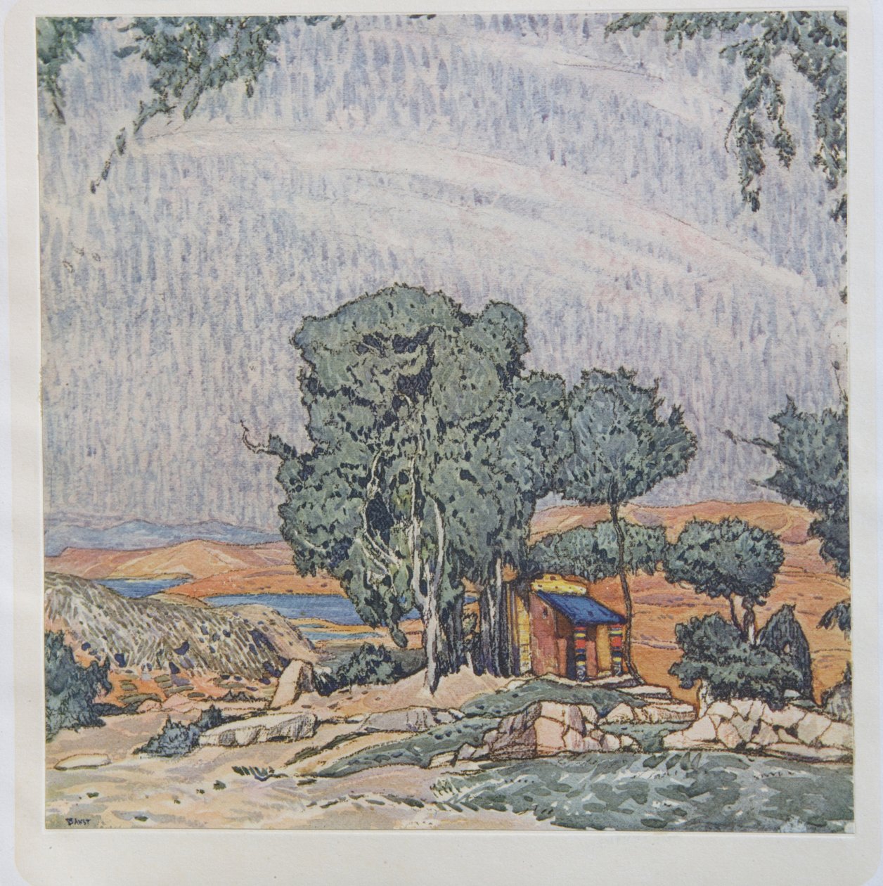 Décor de scène pour le ballet Hélène de Sparte par E. Verhaeren et D. de Séverac, 1912 - Leon Bakst