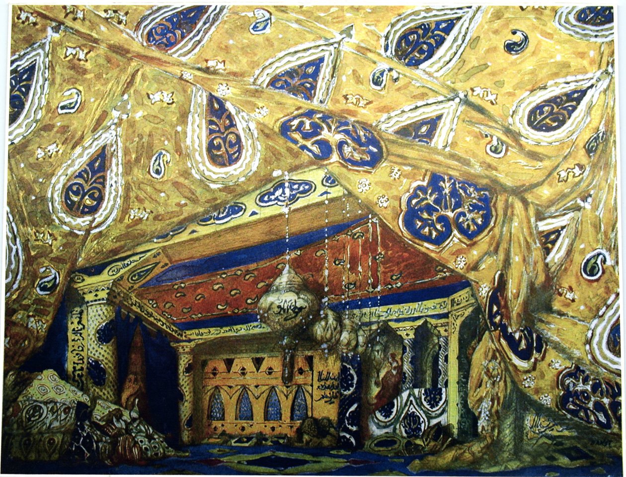 Décor de scène pour le ballet Shéhérazade de N. Rimski-Korsakov, 1910 - Leon Bakst
