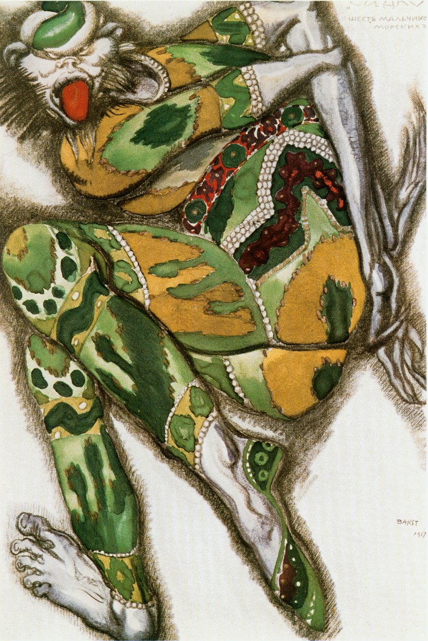 Le monstre vert, esquisse de costume pour l