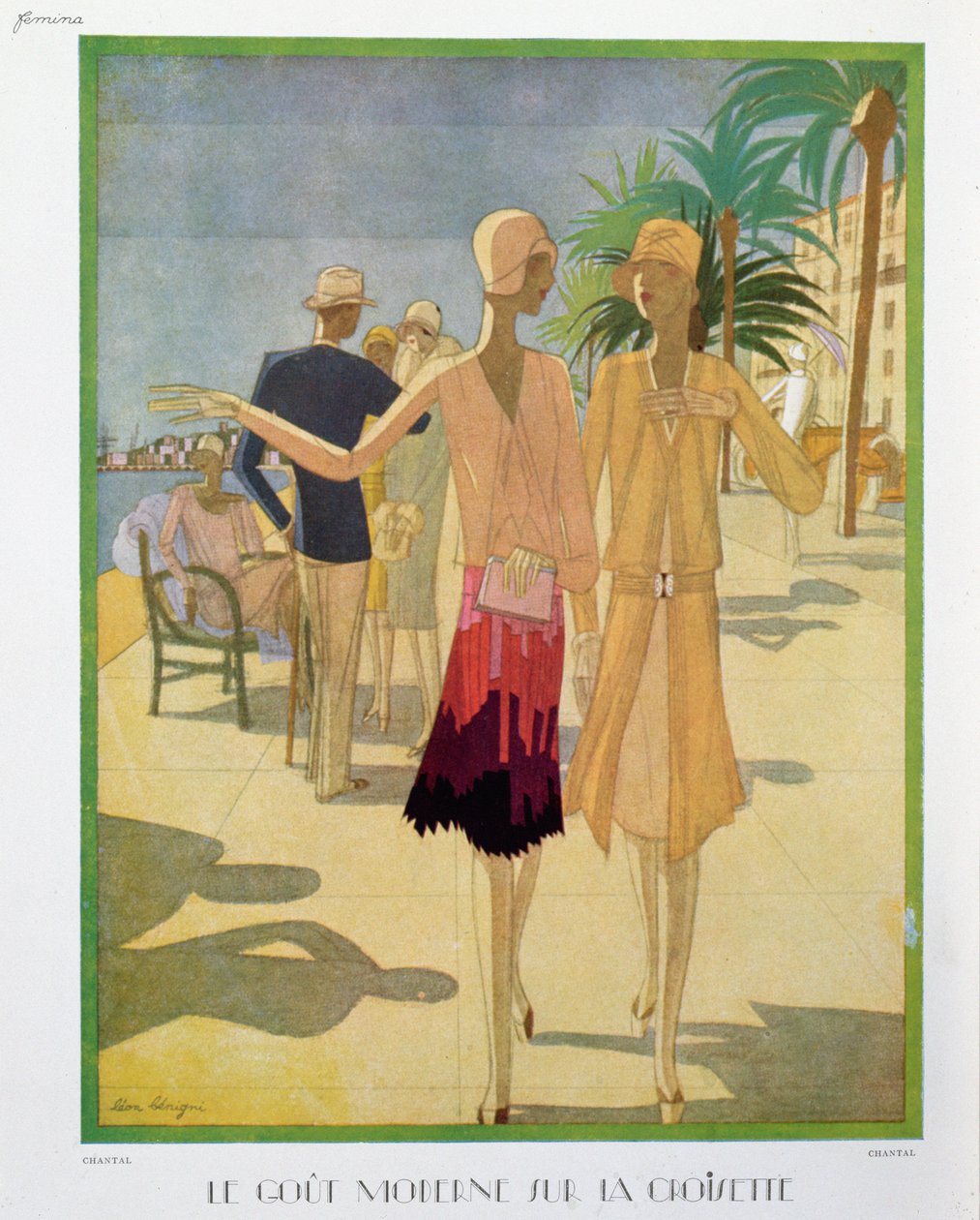 Promeneurs élégants sur la Croisette à Cannes, illustration de 