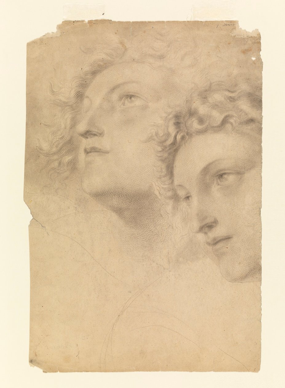 Dessin, deux têtes de femme, 1886-92 - Leon Dabo