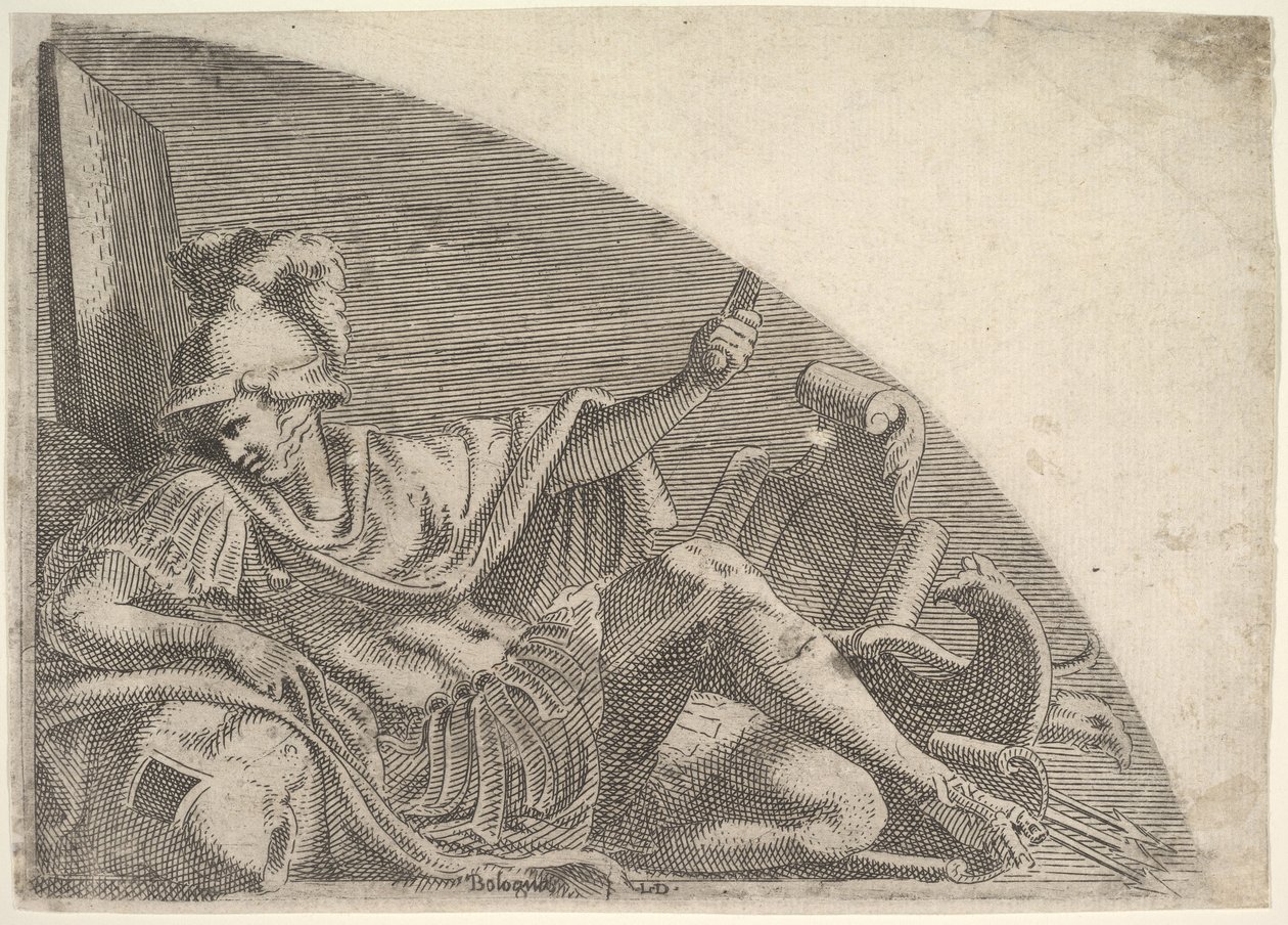 Mars Assis Parmi les Trophées, 1540-1556 - Leon Davent