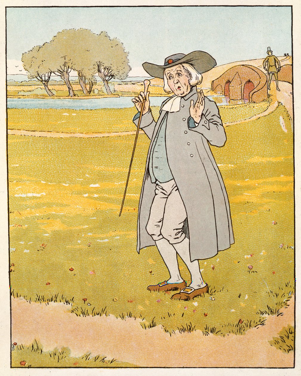 Le clerc du pasteur était étonné, illustration de La Grosse Oie - Leonard Leslie Brooke