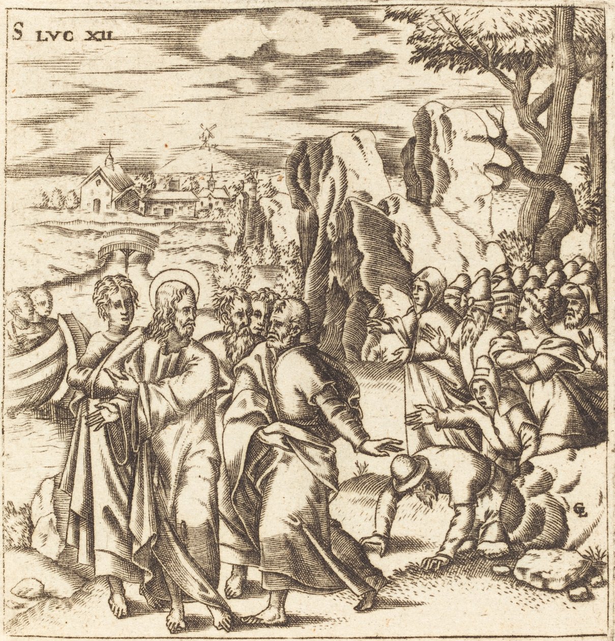 Le Christ enseignant la multitude - Leonard Gaultier