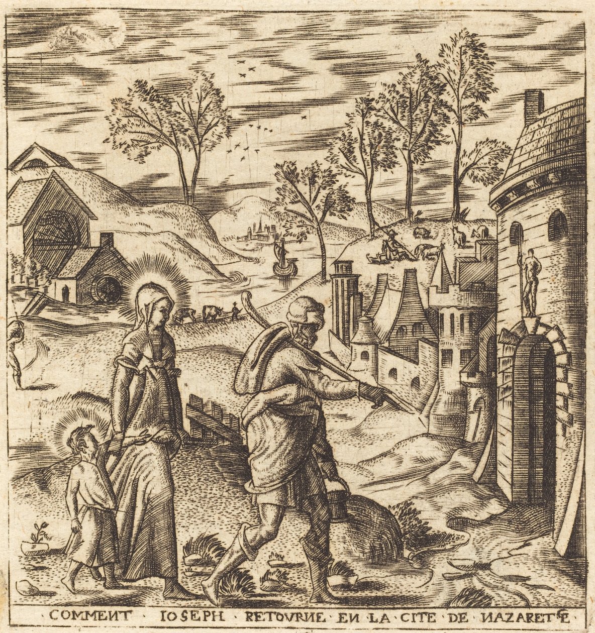 Joseph, Marie et Jésus retournant à Nazareth - Leonard Gaultier