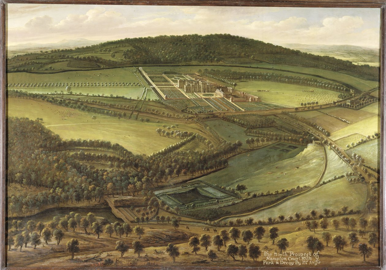 La perspective nord de Hampton Court, vers 1699 - Leonard Knyff