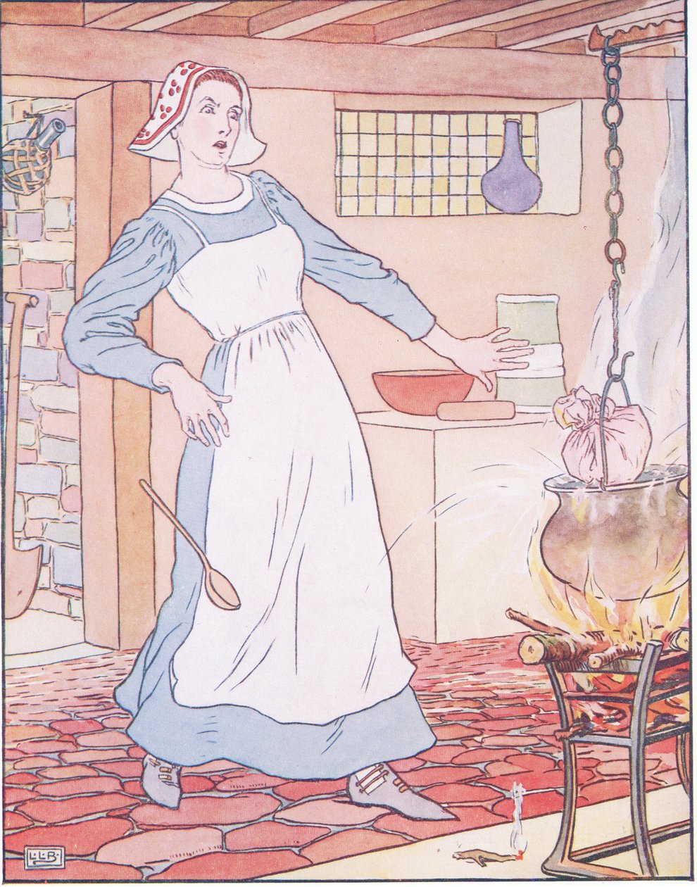 Tom a été remué dans le pudding et attaché dans un tissu - Leonard Leslie Brooke