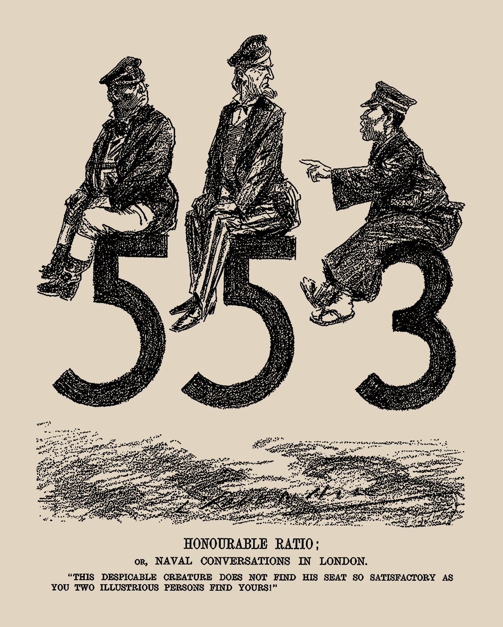 Honourable Ratio ou Conversations navales à Londres. Punch - Leonard Raven Hill