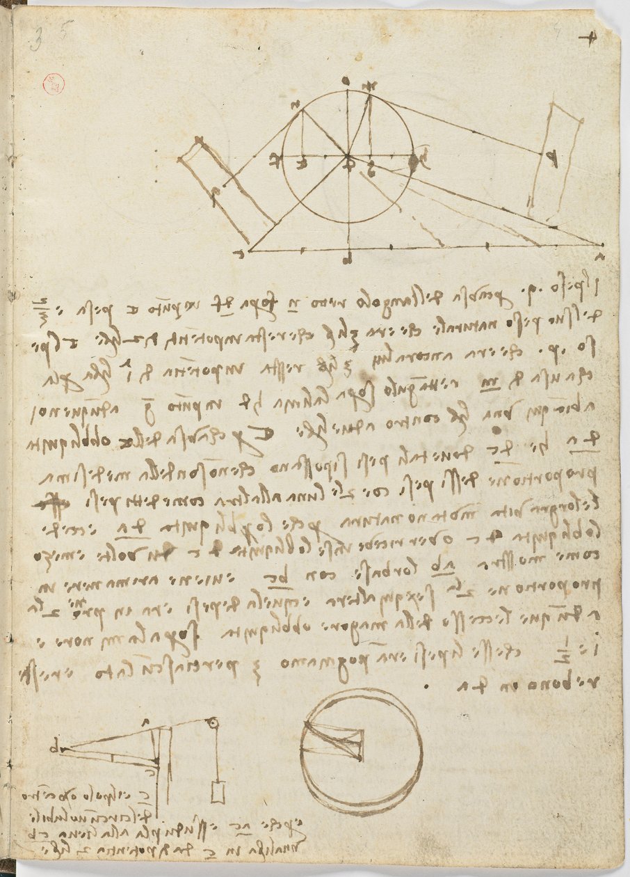 Code de vol des oiseaux, c. 1505-06, manuscrit sur papier, cc. 18, feuille 4 recto - Leonardo da Vinci