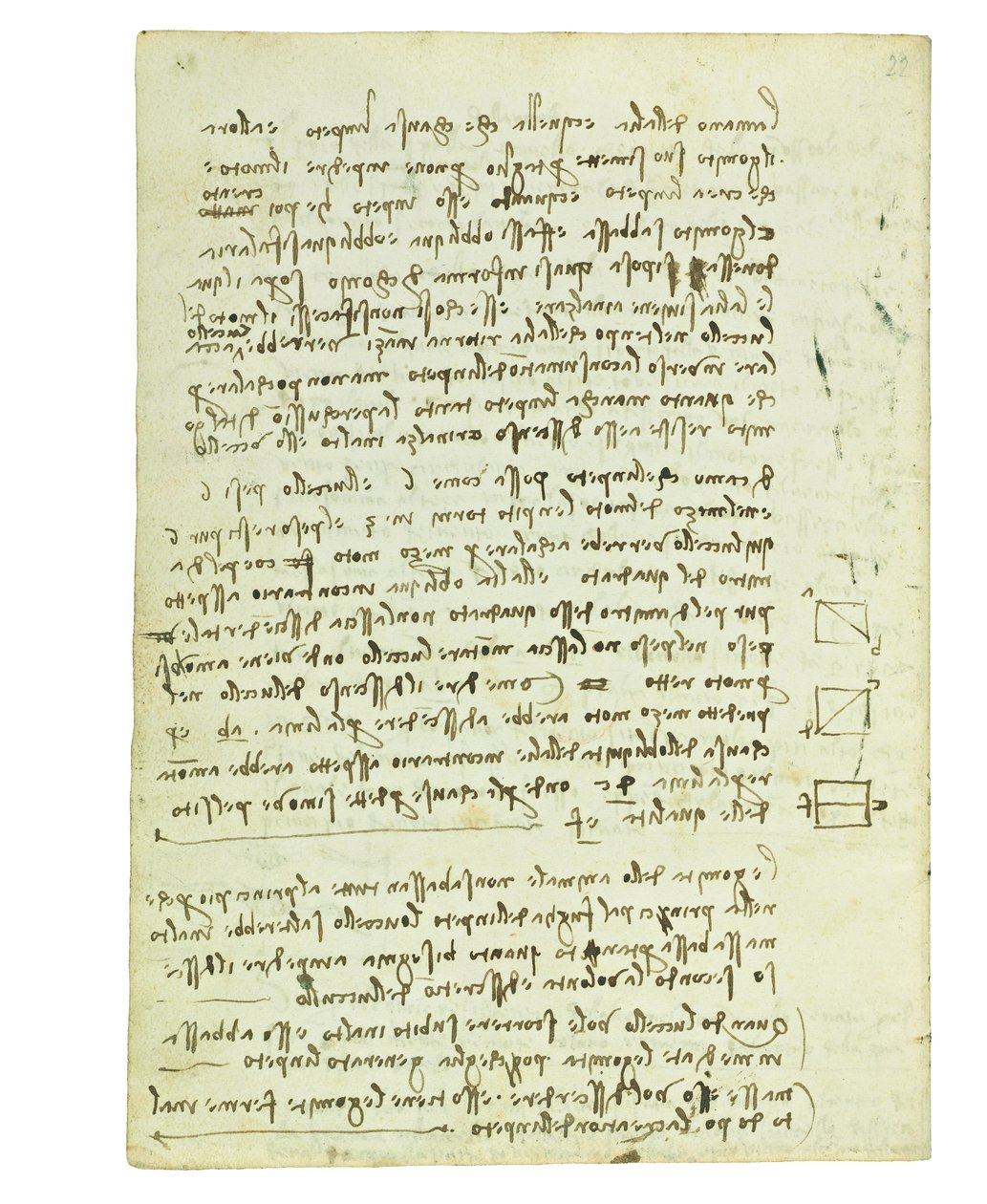 Codex sur le vol des oiseaux, Folio 14 verso - Leonardo da Vinci