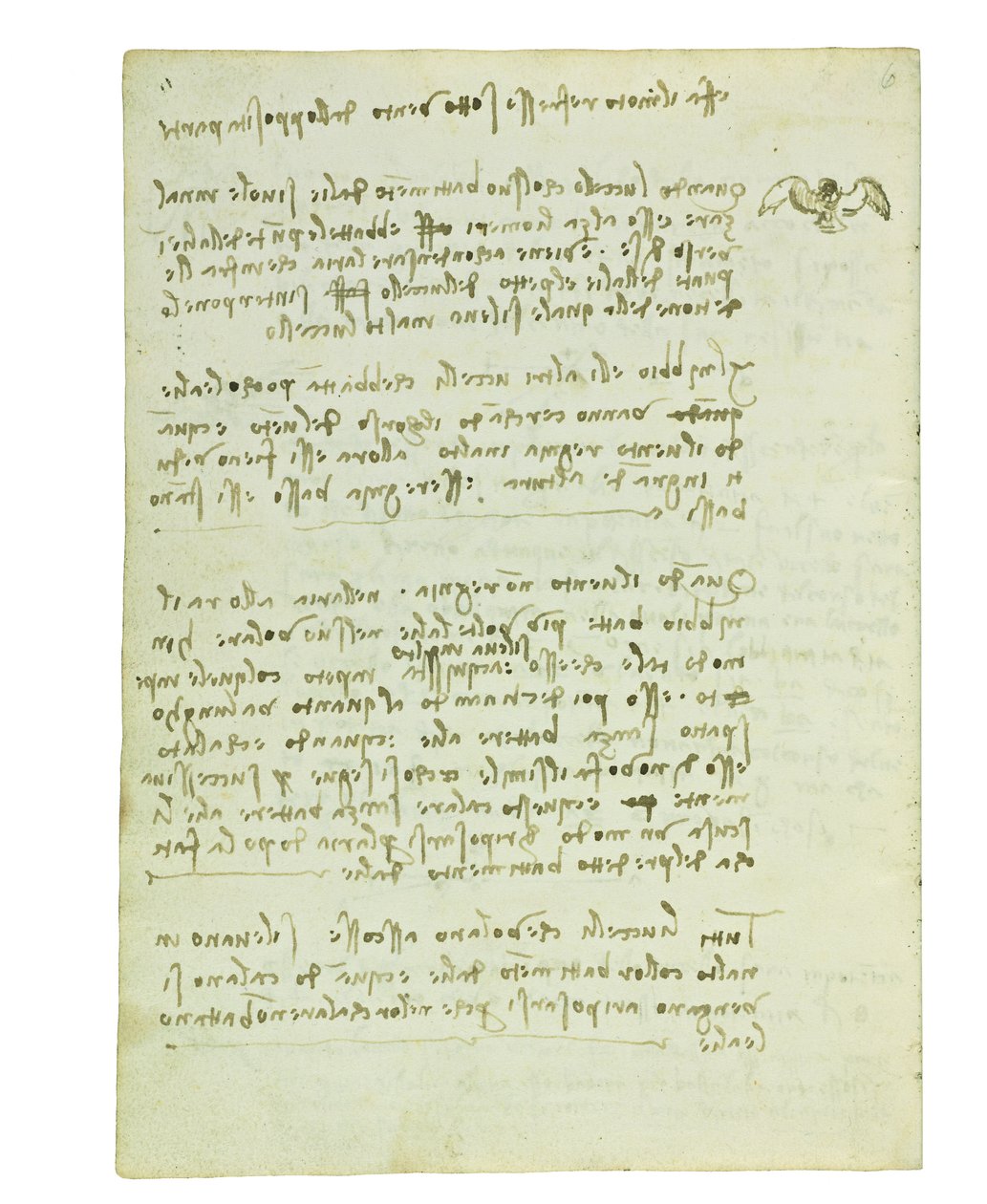 Codex sur le vol des oiseaux, Folio 5 verso - Leonardo da Vinci