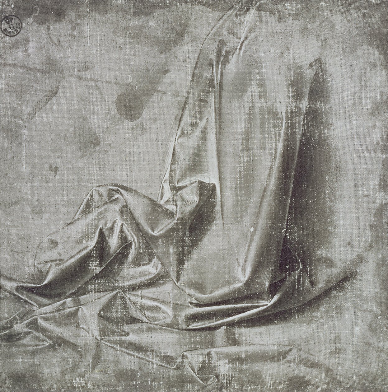 Étude de draperie pour une figure agenouillée en Profil Perdu à droite, vers 1472-75 - Leonardo da Vinci