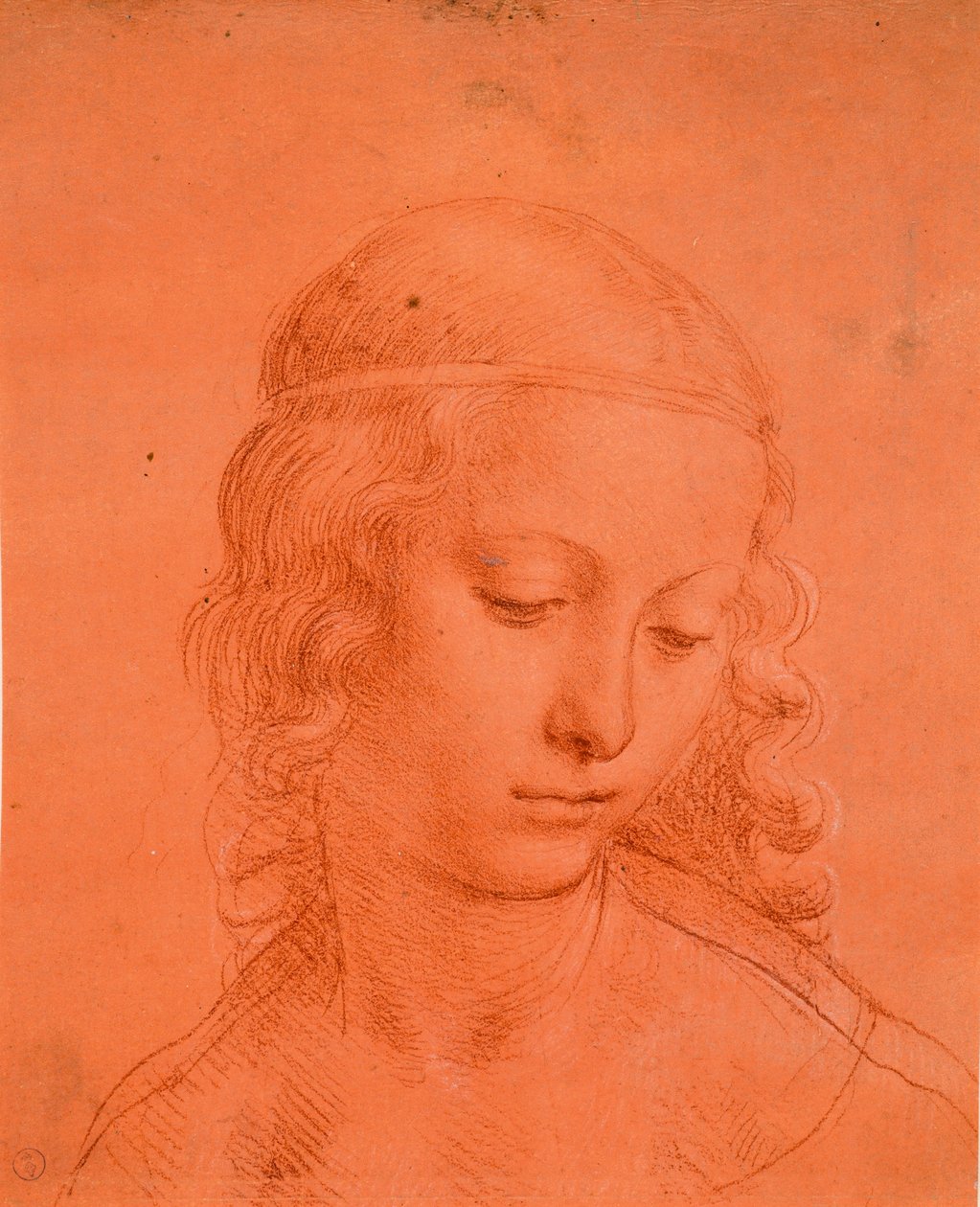Tête de jeune fille, vers 1508-10 - Leonardo da school of Vinci