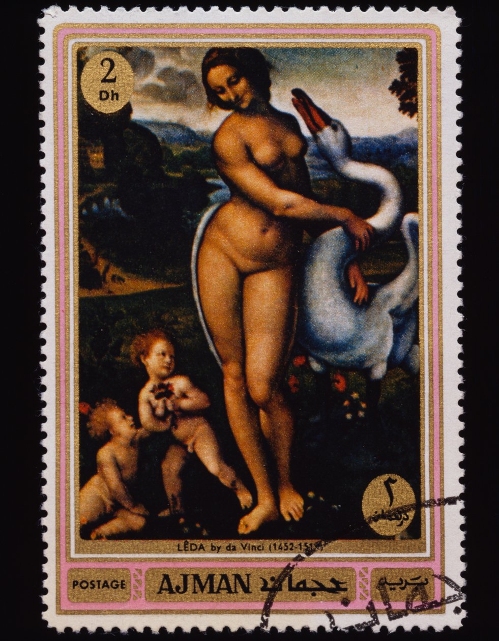 Timbre-poste série Peintures célèbres (Nus) - Leonardo da (after) Vinci