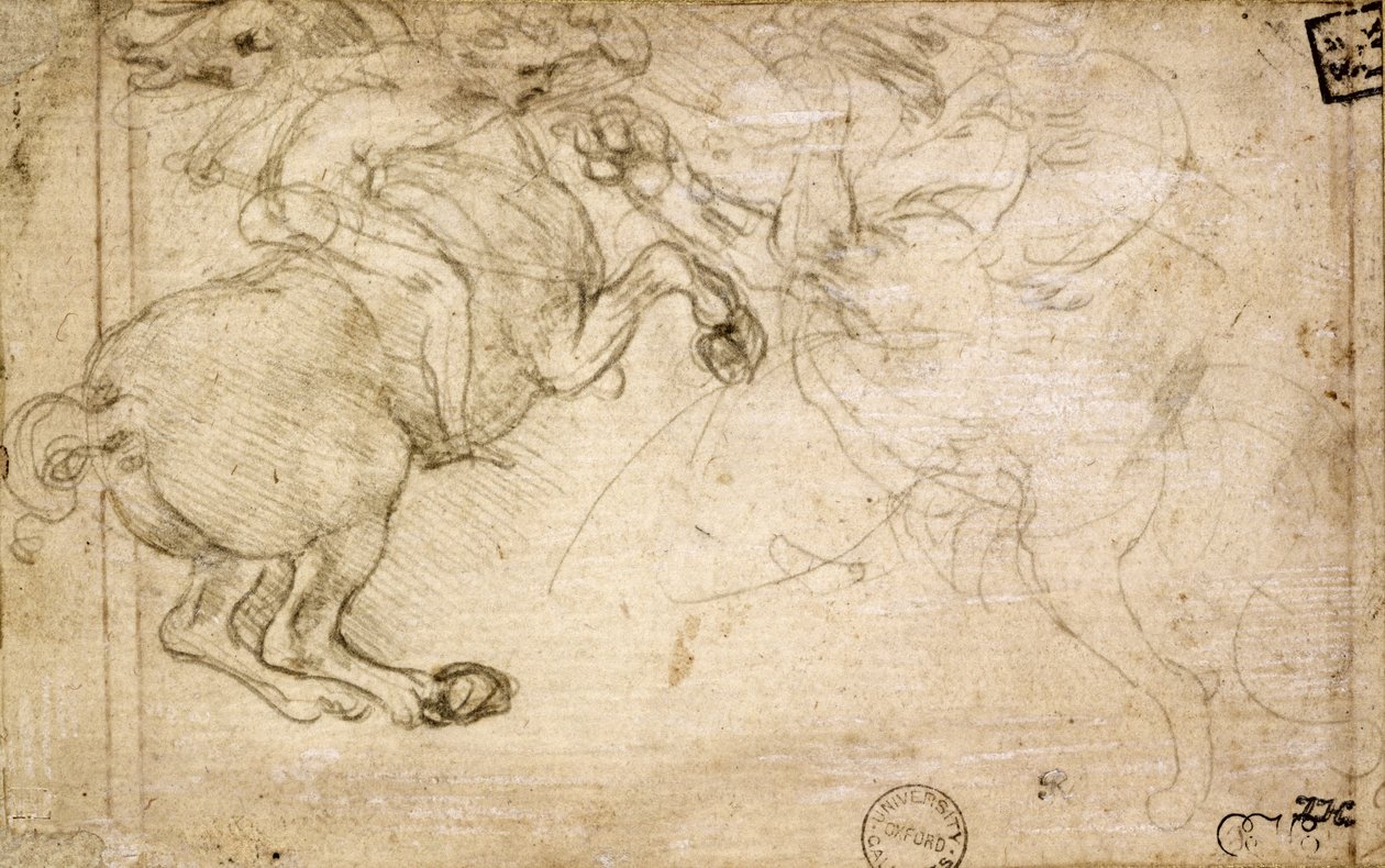 Un cavalier en combat avec un griffon, 16ème siècle - Leonardo da Vinci