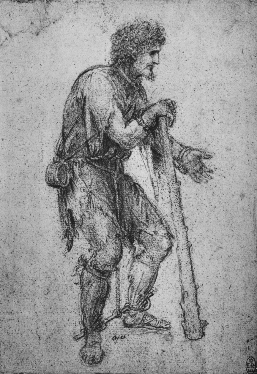 Un homme avec une massue et des pieds enchaînés, vers 1480, 1945 - Leonardo da Vinci