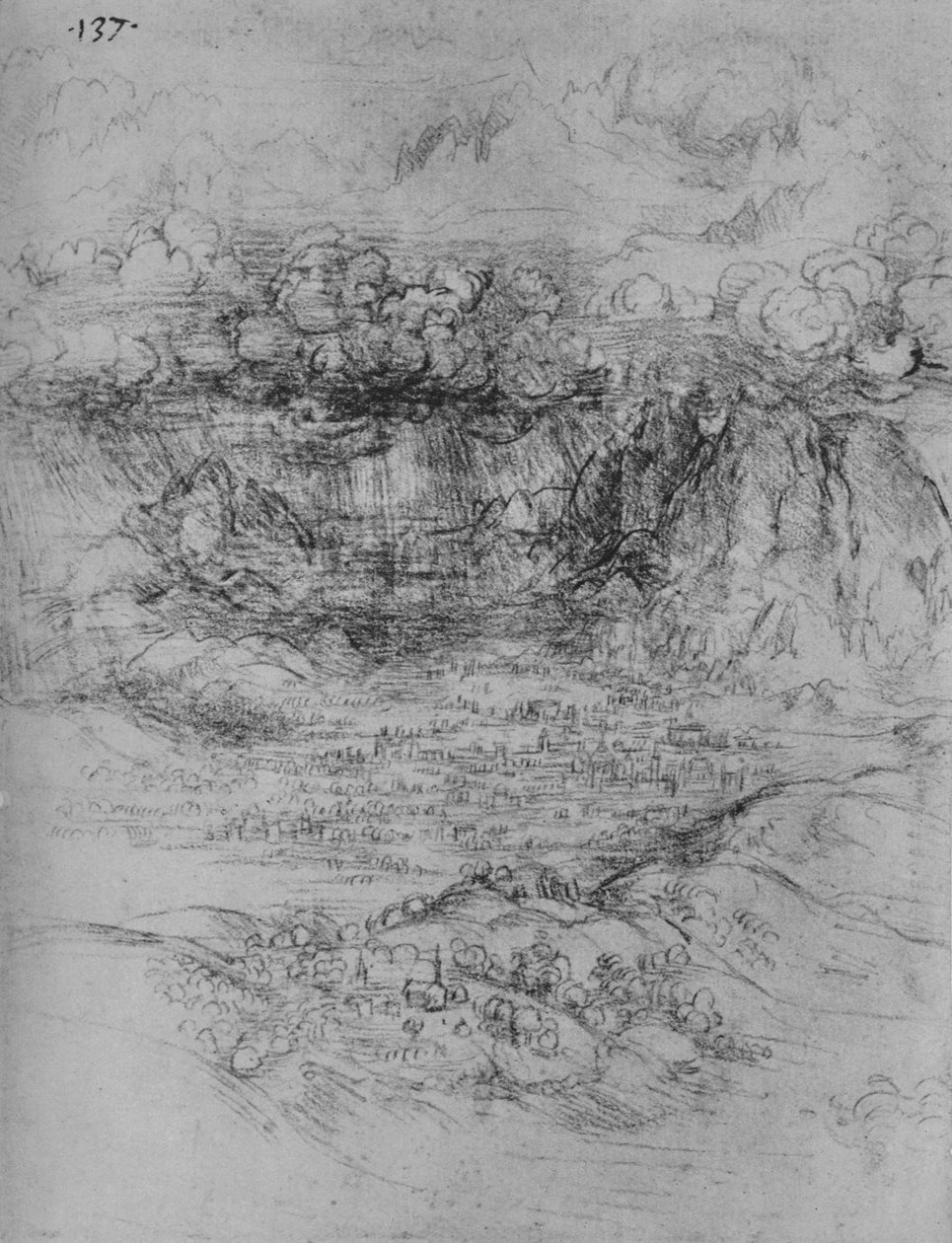Une tempête sur une vallée alpine, vers 1480 1945 - Leonardo da Vinci