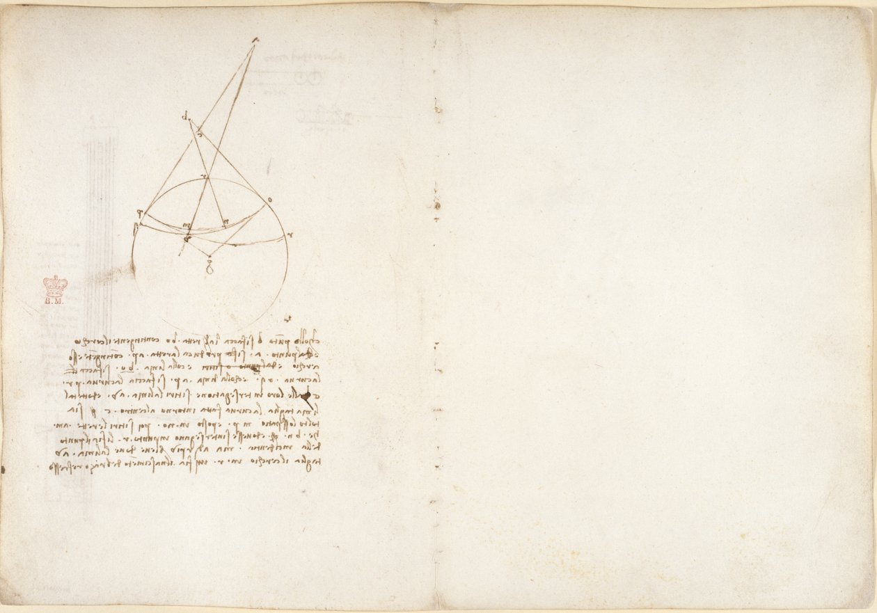 Arundel 263, f.48v, 55, Notes et diagramme sur l