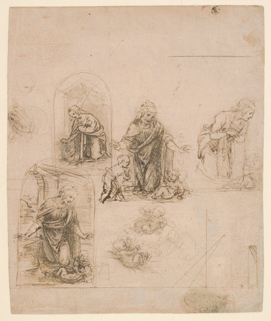 Esquisses de composition pour la Vierge adorant l