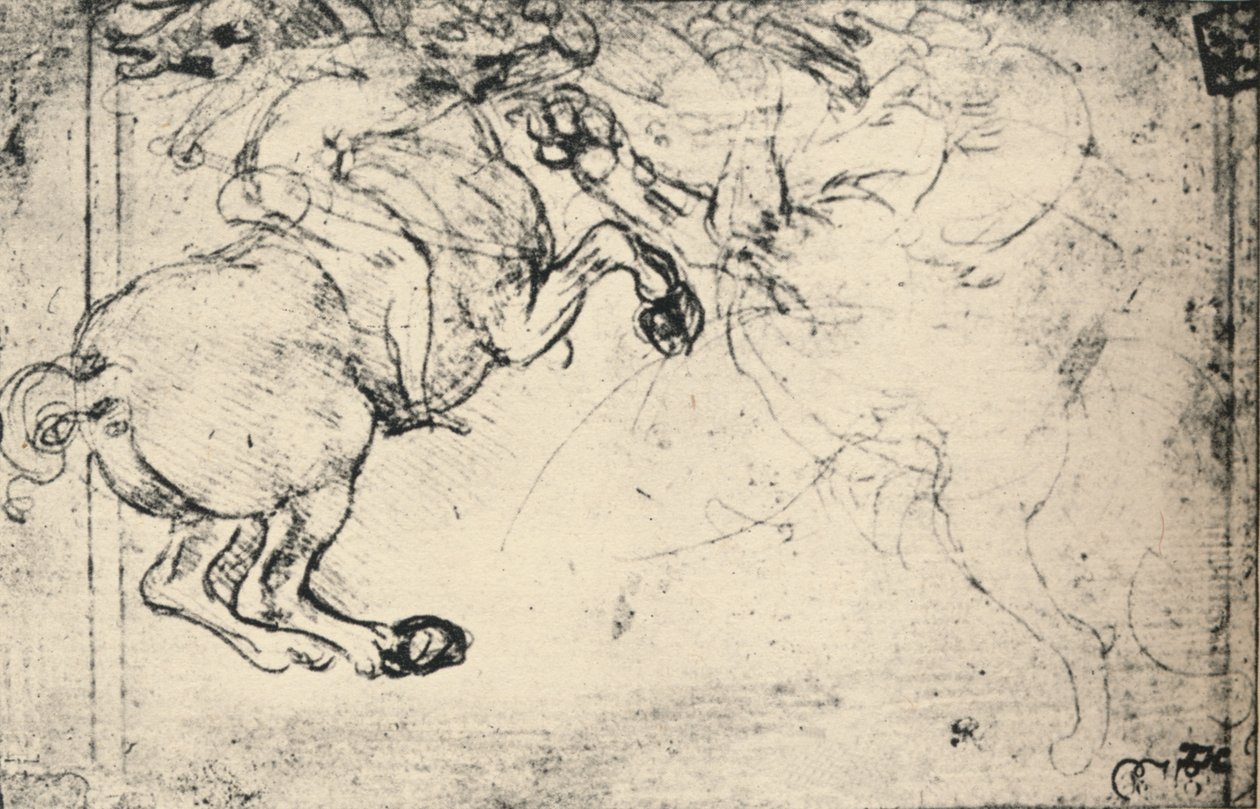Combat entre un cavalier et un griffon, vers 1480, 1945 - Leonardo da Vinci