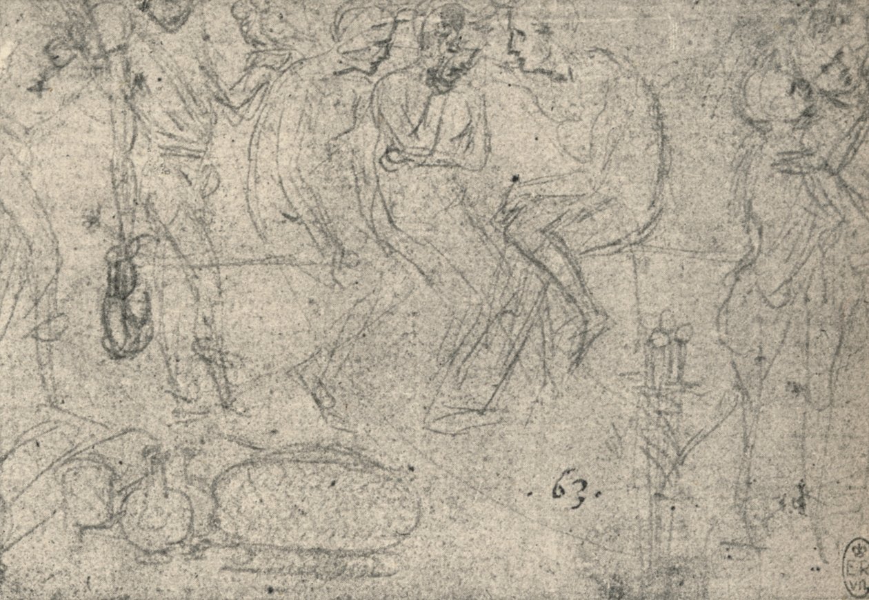 Groupe de figures en conversation, vers 1480 1945 - Leonardo da Vinci