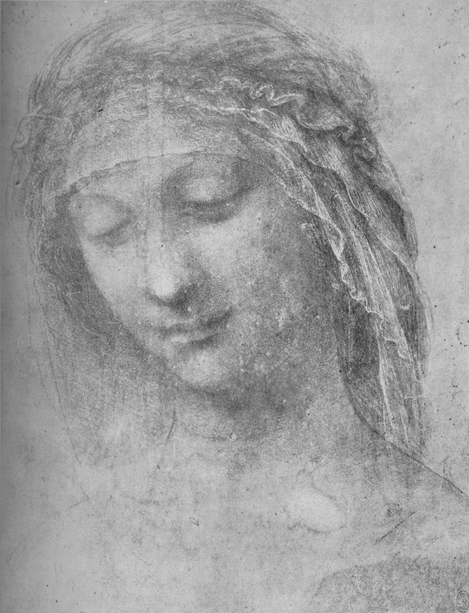 Tête de femme trois-quarts à gauche - Leonardo da Vinci