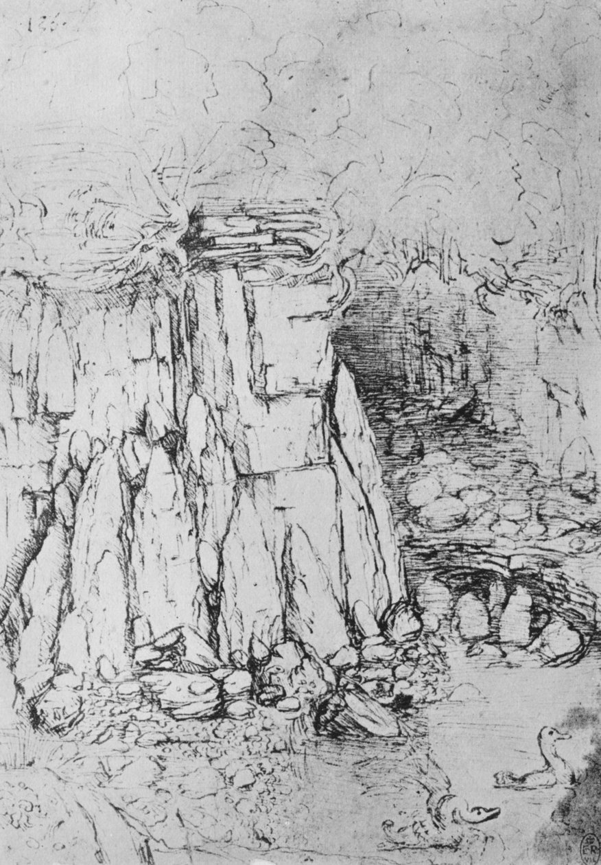 Rochers et ruisseau, vers 1480 - Leonardo da Vinci