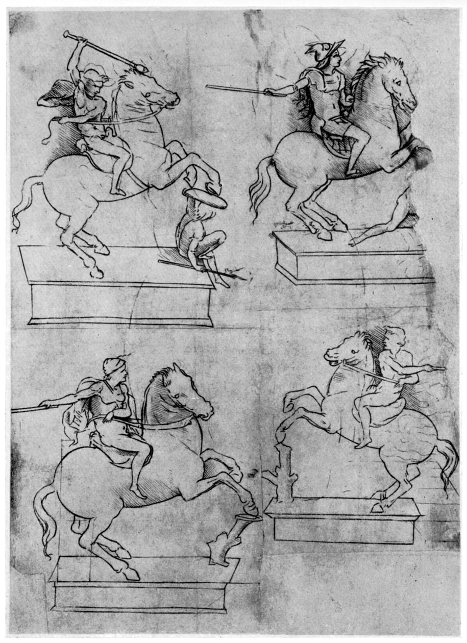 Études pour le monument Sforza, vers 1488-1493, 1954 - Leonardo da Vinci