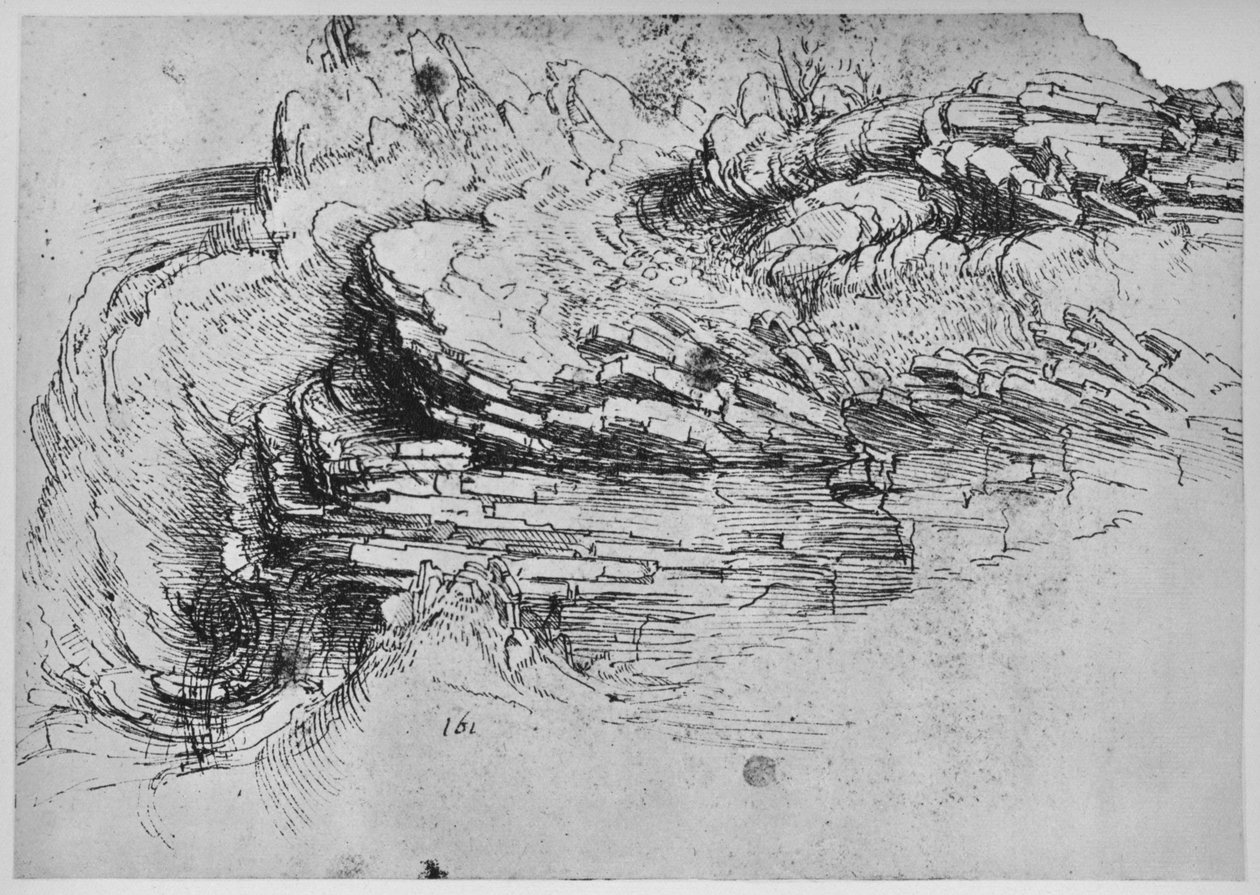 Étude de formations rocheuses - Leonardo da Vinci