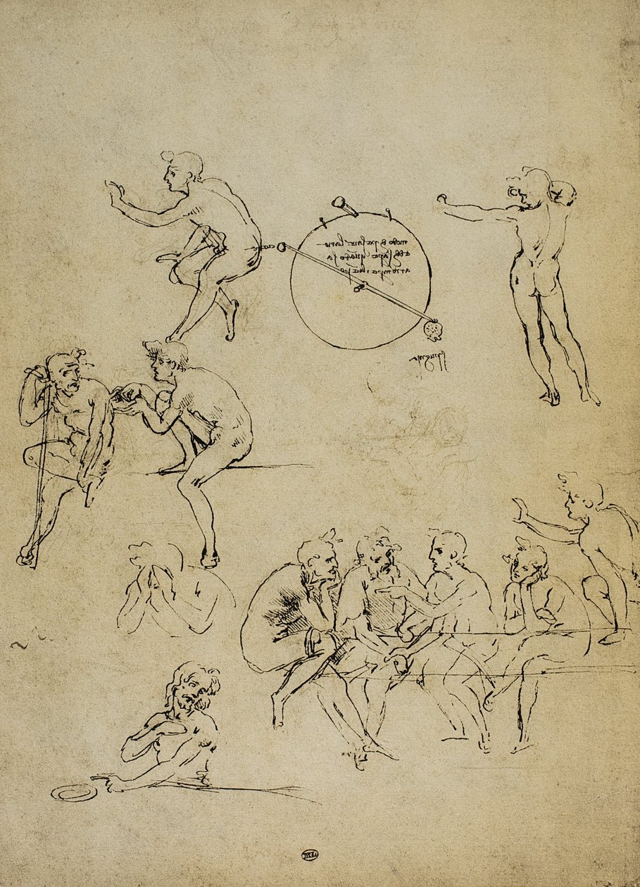 Étude de figures humaines dans différentes positions - Leonardo da Vinci