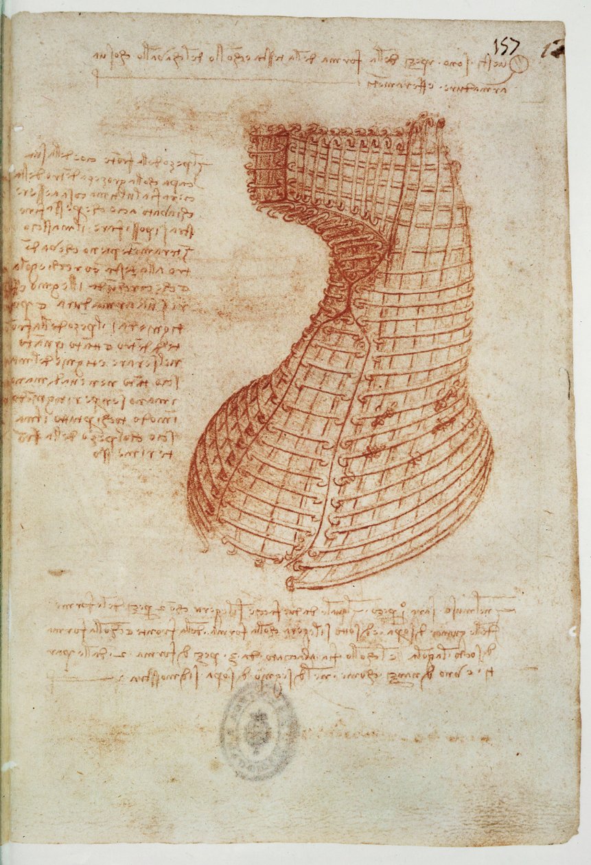 Dessin technique, Codex Madrid I, folio 157 recto (dessin) - Leonardo da Vinci