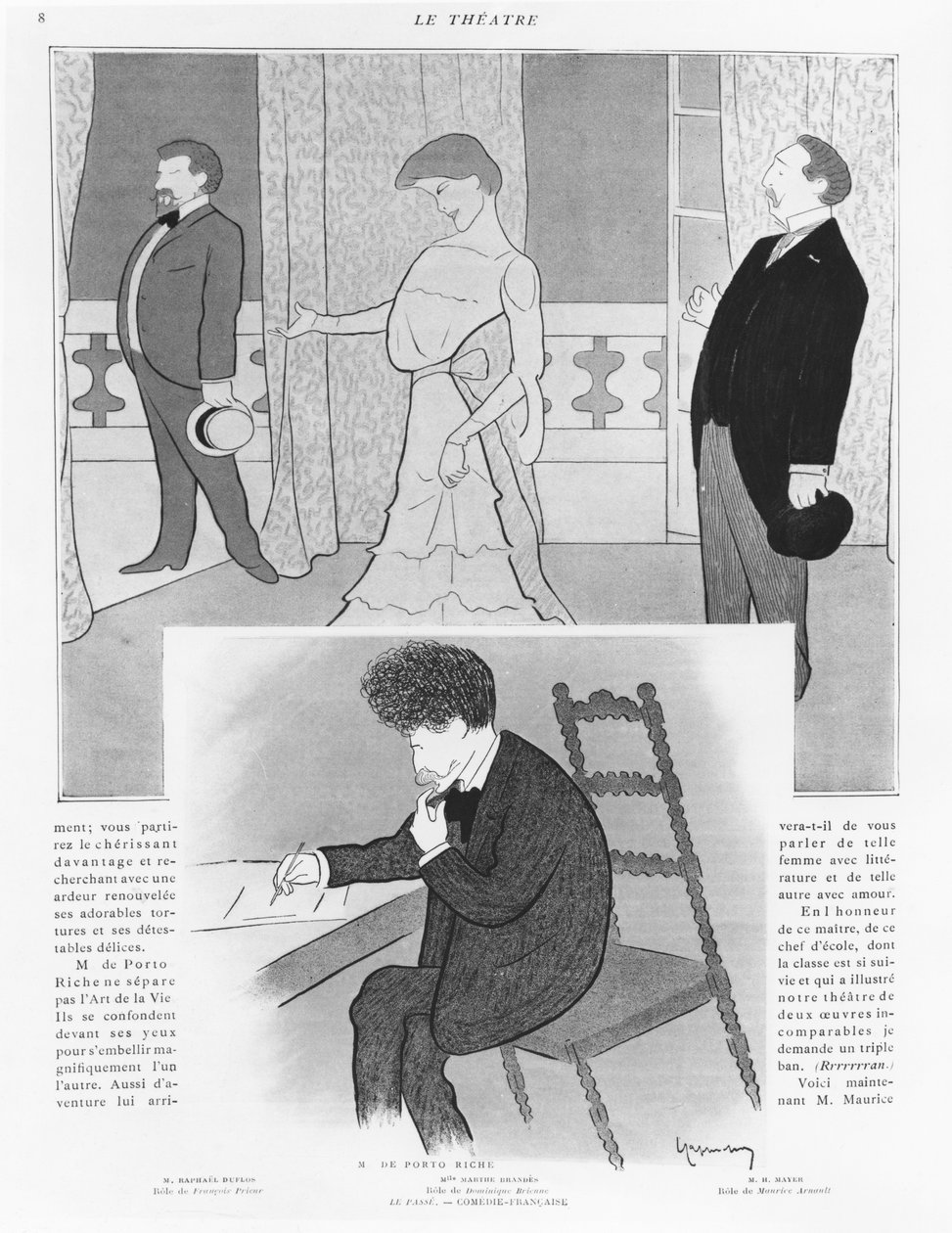 Caricature de la pièce 
