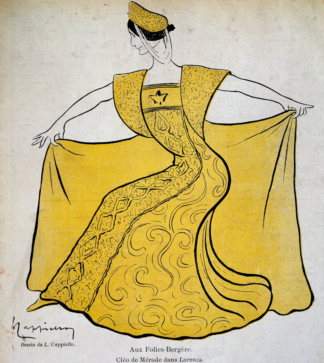 La danseuse Cléo dans le ballet pantomime Lorenza aux Folies Bergère - Leonetto Cappiello