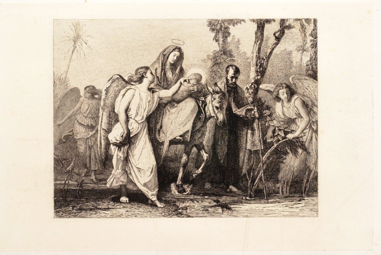 La fuite en Égypte - Leopold Flameng