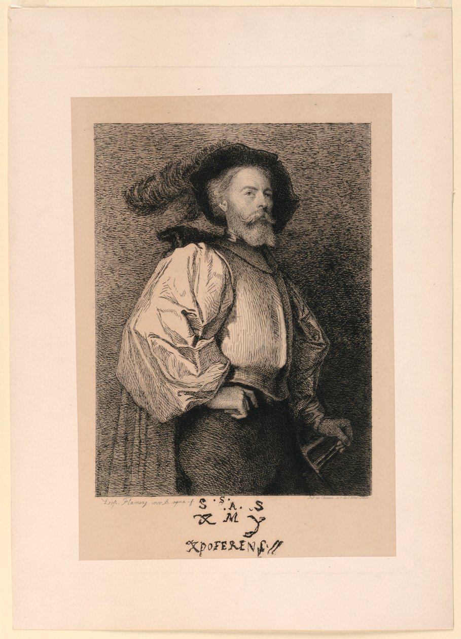 Autoportrait en cavalier - Leopold Flameng