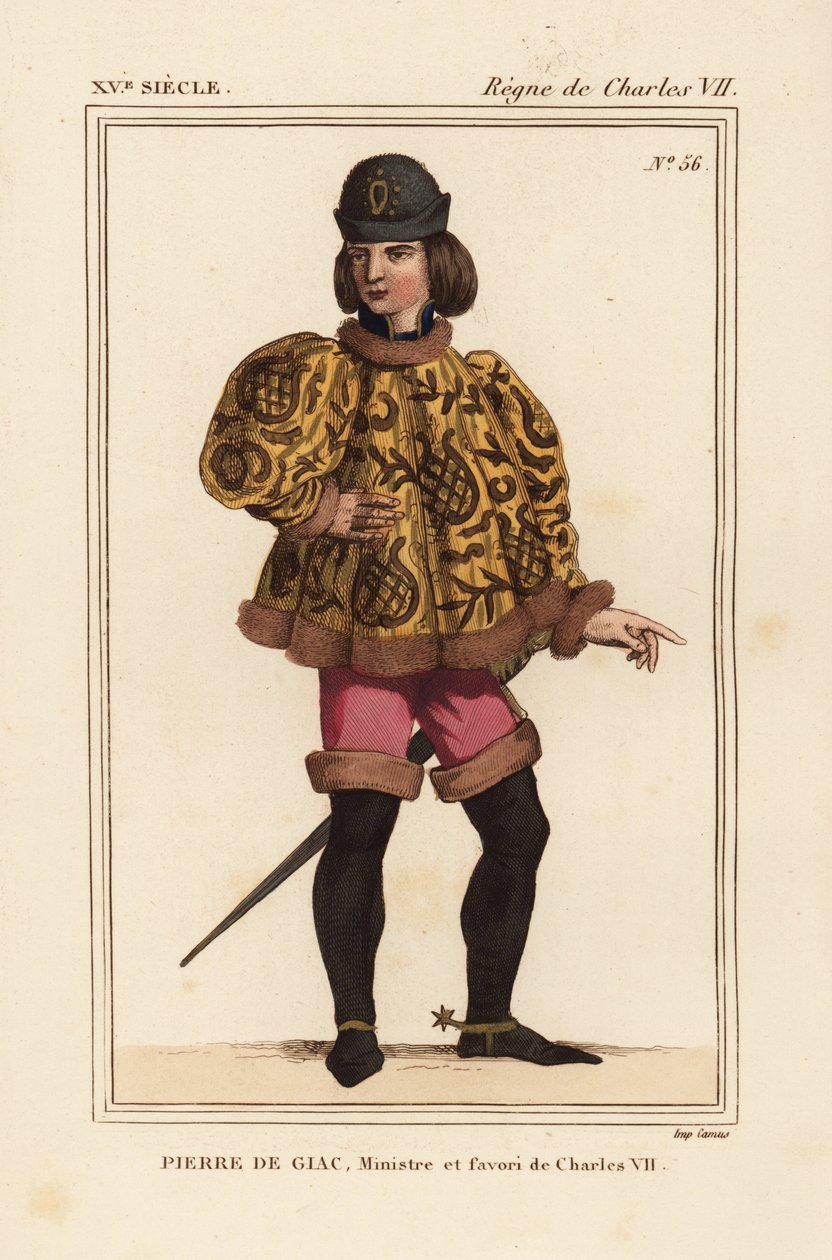 Pierre de Giac, chambellan du roi Charles VII de 1377 à 1426. Exécuté par noyade à Dun-Le-Roi - Leopold Massard