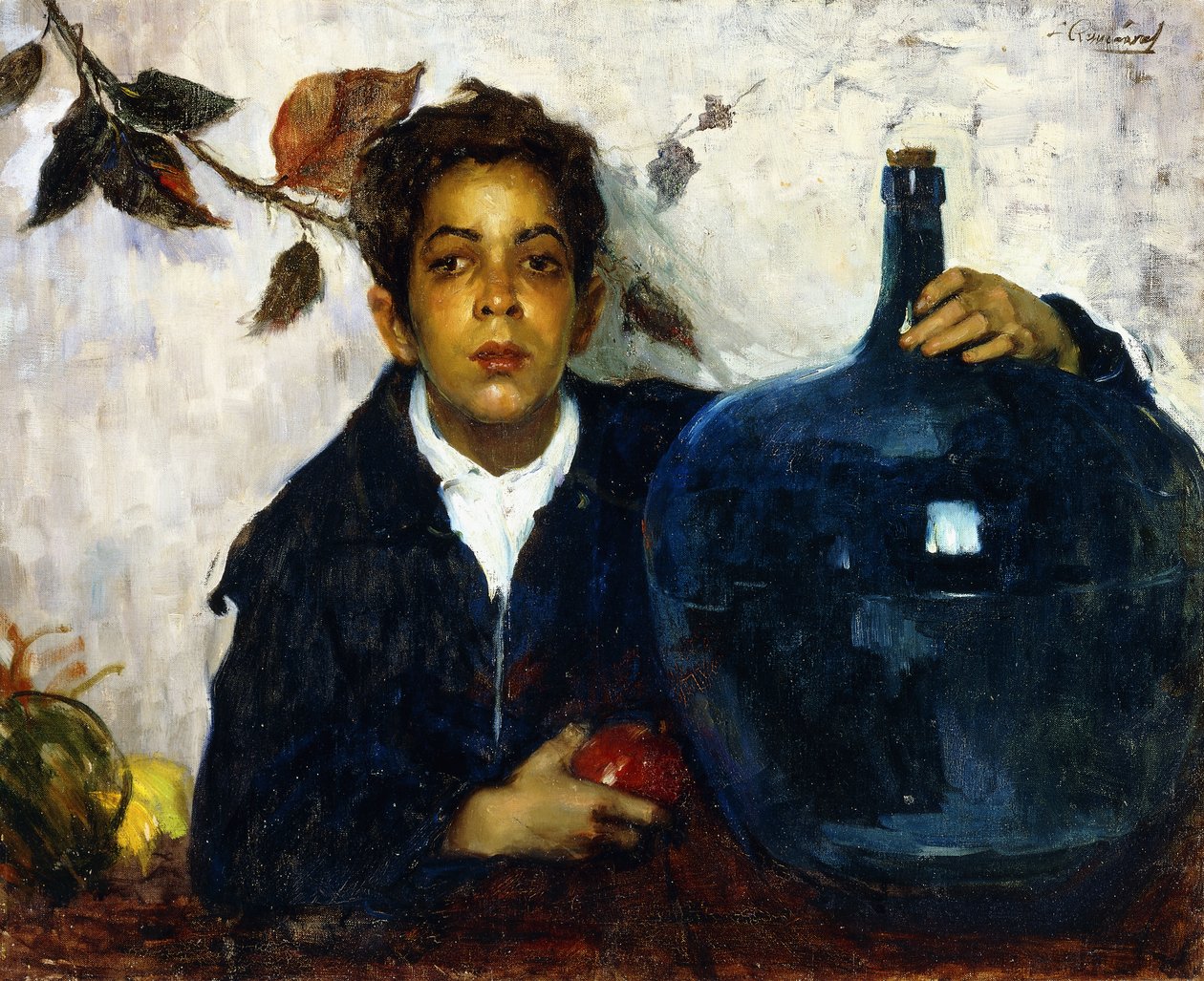 Garçon avec une grande bouteille - Leopoldo Romañach
