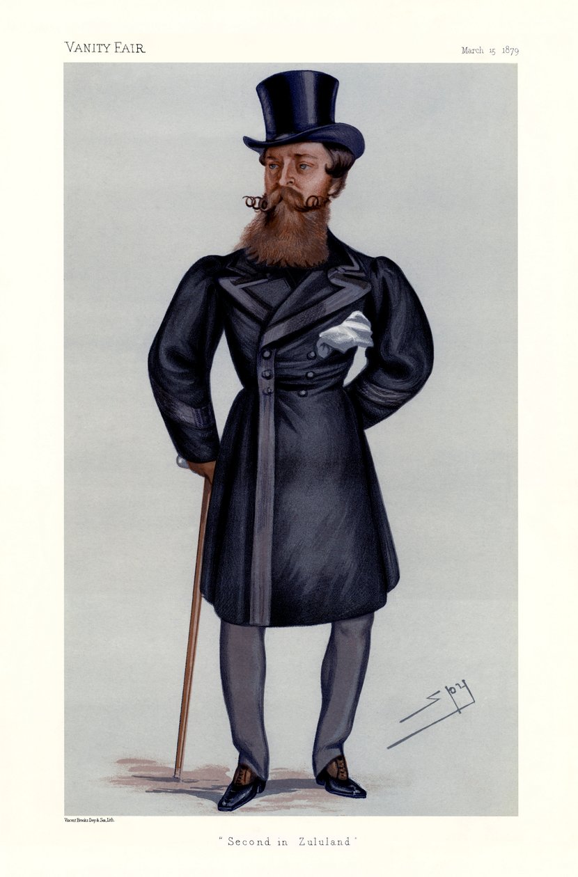 Major-Général Henry Hope Crealock - portrait debout tenant une canne et un chapeau haut de forme - Leslie Matthew (1851-1922) Ward