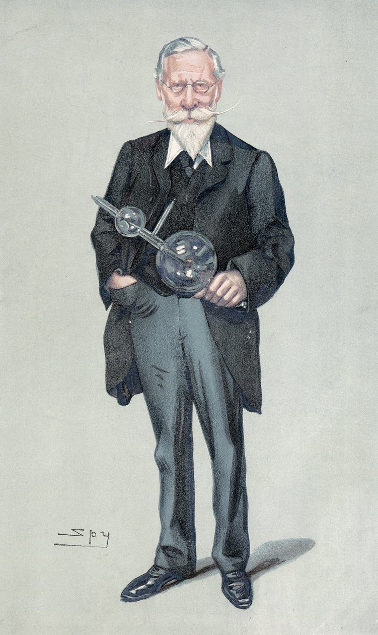 Sir William Crookes, physicien et chimiste anglais, vers 1900 - Leslie Matthew Ward