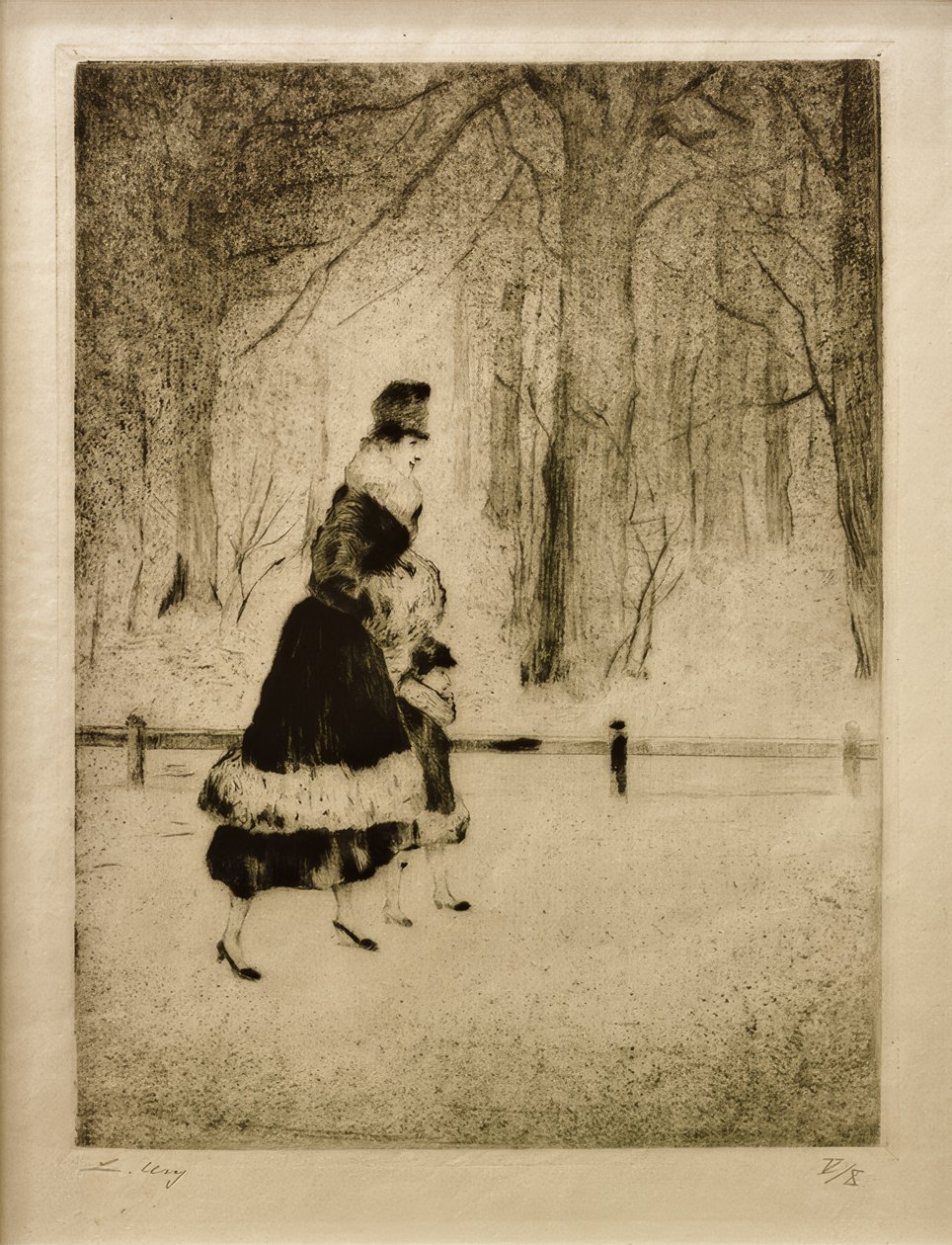 Dame avec enfant au Tiergarten - Lesser Ury