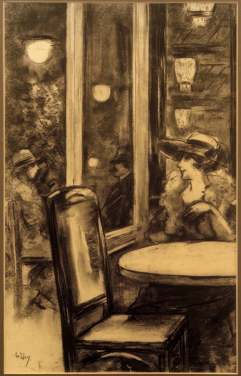 Au Café Bauer - Lesser Ury