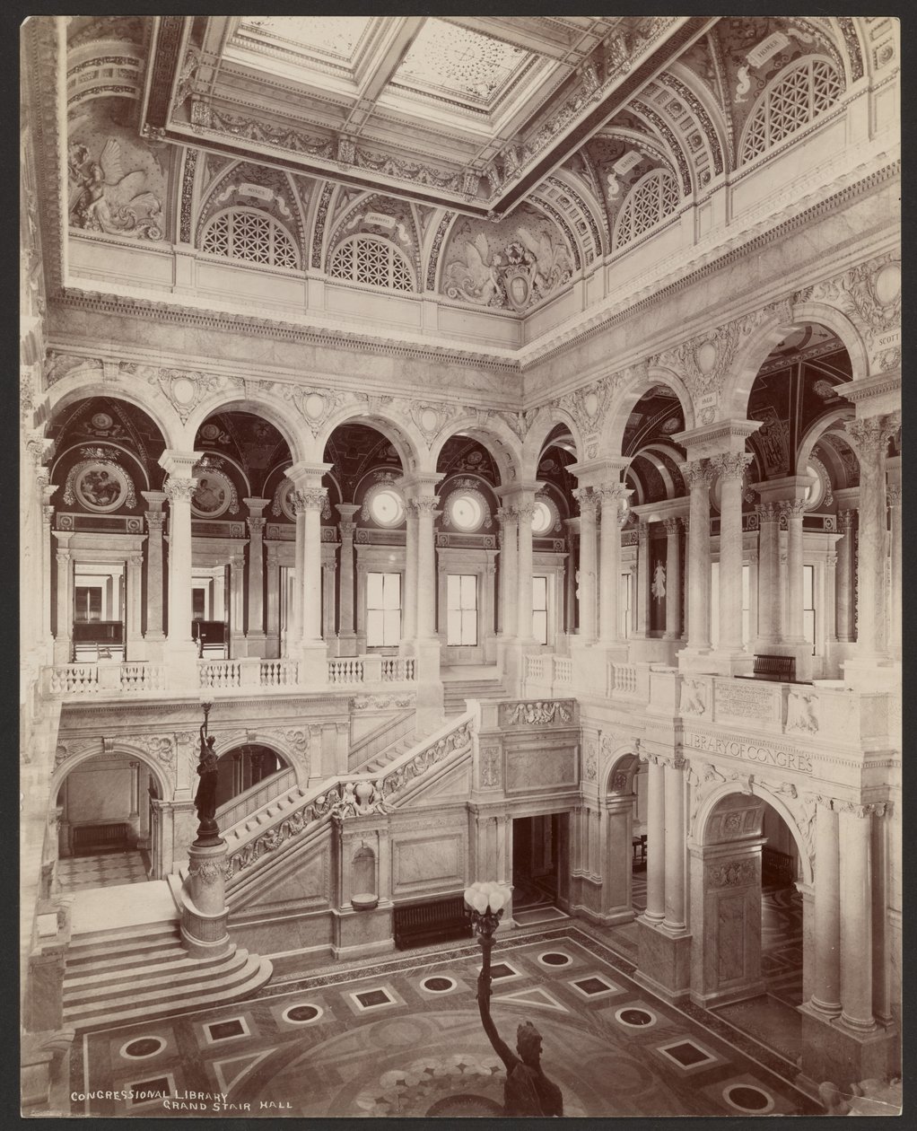 Bibliothèque du Congrès : Grand Stair Hall - Levin C. Hardy