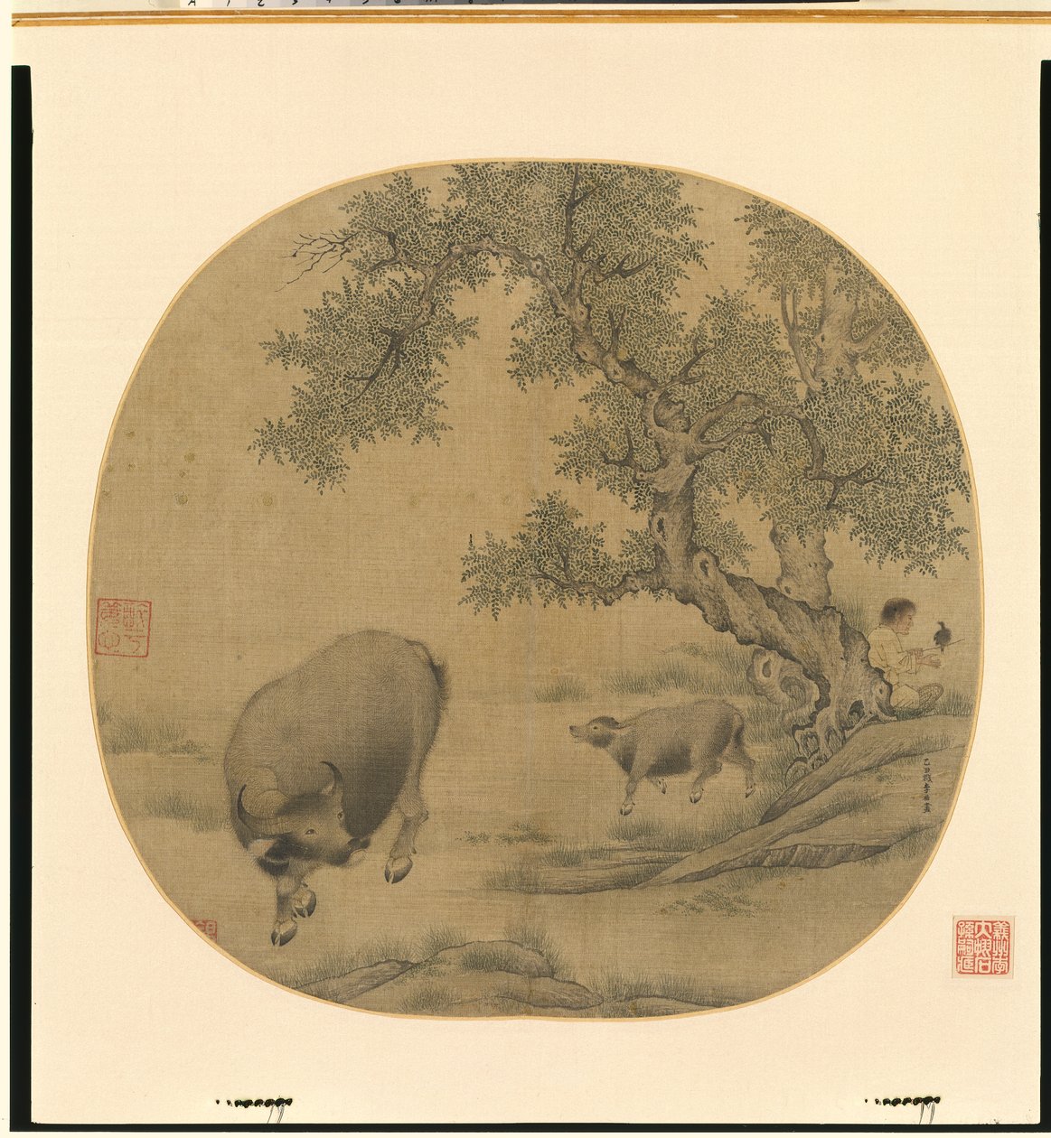 Homme, buffle et veau, 1205 ou 1265 - Li You