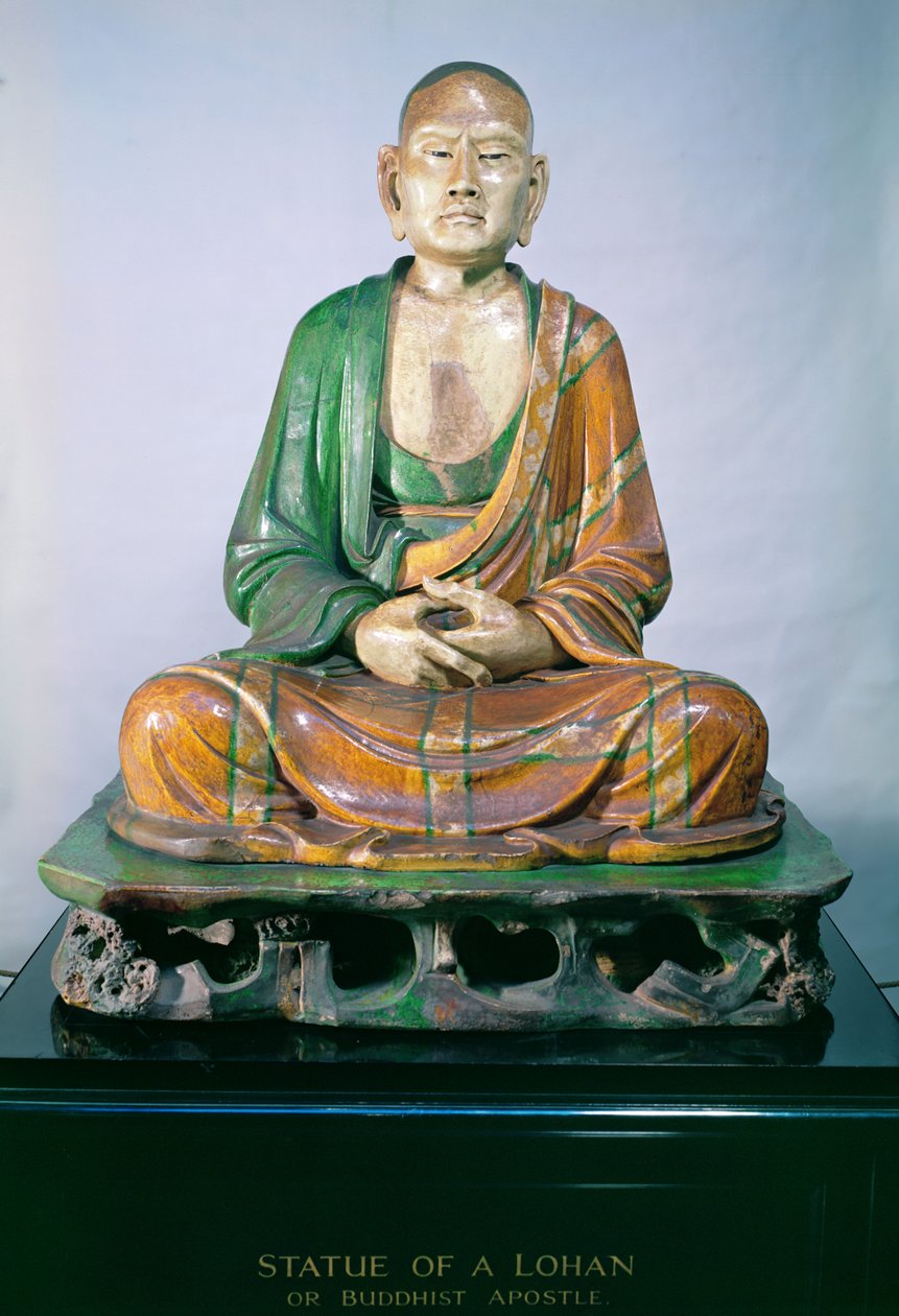 Luohan en grès, dynastie Liao (grès émaillé) - Liao Dynasty Chinese School