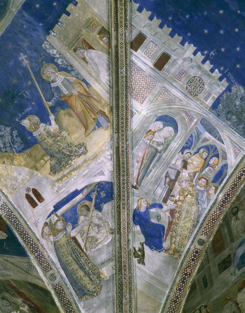 Détail de la voûte de la chapelle Saint-Martial, Palais des Papes à Avignon, avec fresques - Unbekannt Unbekannt