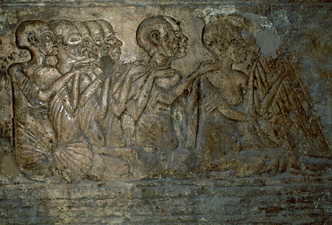 Invités étrangers présentant des cadeaux à la reine Néfertiti, bas-relief de la tombe de Méryrê, Nécropole de Tell el-Amarna, Égypte, civilisation égyptienne, Nouvel Empire, XVIIIe dynastie - Unbekannt Unbekannt